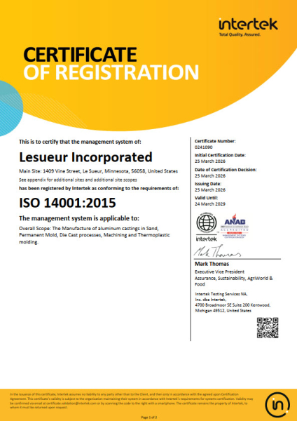 ISO 14001 Certification