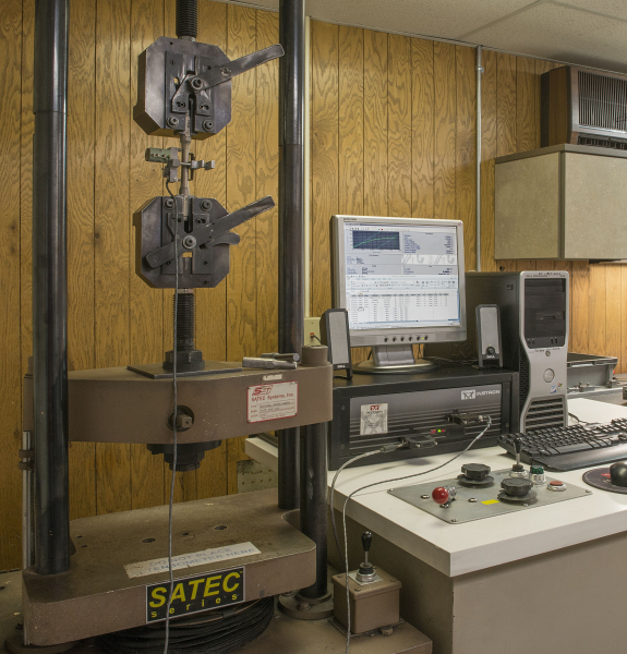 tensile test machine in a laboratory
